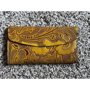 Handmade in Mexico Hand Tooled Leather Long Wallet. New! Western